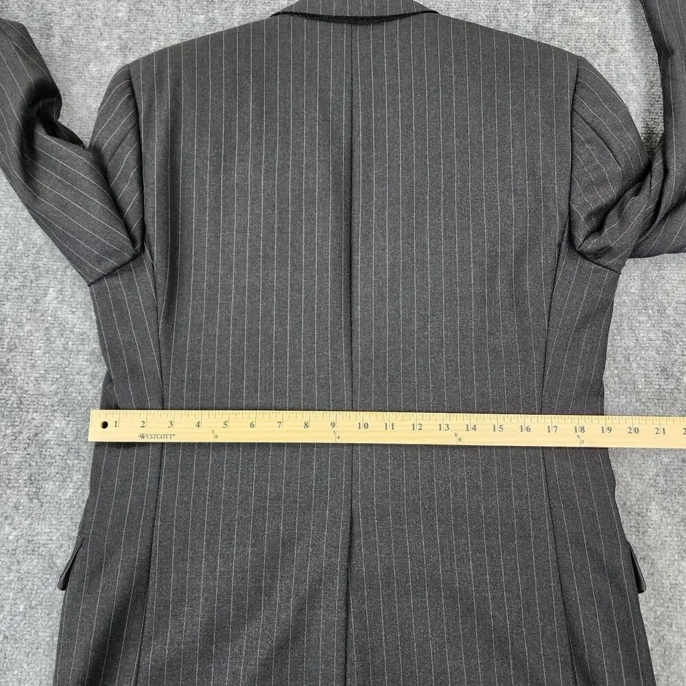 Hickey Freeman Blazer Mens 38R Gray Pinstripe Wool Sport Coat 2 Button USA Union